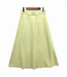 エブール ebure ウール ニット ロング スカート ウエストゴム イエロー F 3410500159