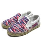 ジミーチュウ JIMMY CHOO エスパドリーユ ロゴ プリント スリッポン シューズ 151VLAD LDE GERANIUM ホワイト ネイビー レッド 39 約26cm