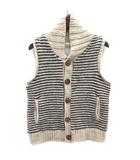 備中倉敷工房 ウール ニット マリン ボーダー ベスト アイボリー ネイビー M 53735