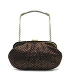 ルイヴィトン LOUIS VUITTON モノグラム サテン オモニエール がま口 チェーン バッグ M92061 ブラウン ゴールド