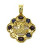 シャネル CHANEL メタリックストーン付き ココマーク ペンダント トップ ゴールド 95A ヴィンテージ