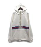 グッチ GUCCI ウェブストライプ ロゴ スウェット ハーフジップ フーディ パーカー 644656 XJC3W ホワイト 白 S