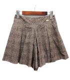 ブルーレーベルクレストブリッジ BLUE LABEL CRESTBRIDGE チェック キュロット ショートパンツ ボックスプリーツ ブラウン 36