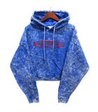 エックスガール x-girl MILLENNIUM RADS スウェット クロップド ショート丈 パーカー 長袖 ブルー 青 M