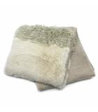 マーレンダム MARLENEDAM マフラー カルガンラム レッキス ファー切替 ウール アルパカ ニット ベージュ