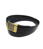 ジバンシィ GIVENCHY クロコ型押し レザーベルト 4Gバックル ブラック 黒 イタリア製