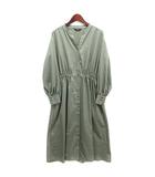 イージーケア シャツ ワンピース ロング 長袖 カーキグリーン F RA27-26K702