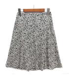 ミラショーン mila schon ブルーレーベル BLUE LABEL 総柄 スカート 膝丈 ブラック ホワイト 黒 白 40 510-73699