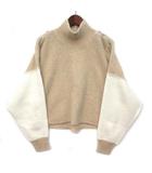 2025AW カラーブロック ジップスリーブ タートルネック ニット セーター Colorblock Zip Sleeve Turtleneck アイボリー ベージュ S F251-70490-LAC 新品同様