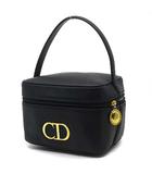 クリスチャンディオール Christian Dior CDロゴ レザー バニティ ハンドバッグ ブラック 黒 ☆AA★