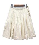 マーガレットハウエル MARGARET HOWELL コットン リネン プリーツ スカート 膝丈 アイボリー 2