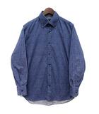 五大陸 gotairiku 花柄 ボタンダウン シャツ 長袖 ブルー 青 16 41-84 CHSGOBW0406