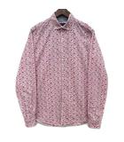 ザラマン ZARA MAN 小花柄 ボタンダウン シャツ 長袖 スリムフィット ピンク M 7545/392