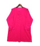 ヨーガンレール JURGEN LEHL ノーカラー シャツ チュニック ハーフボタン コットン 長袖 ピンク M インド製