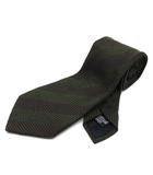 ジョルジオアルマーニ GIORGIO ARMANI レジメンタル シルク ネクタイ カーキ ブラウン 剣幅9cm イタリア製