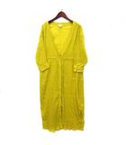 フリークスストア FREAKS STORE 羽織 ロング シャツ ワンピース 七分袖 コットン イエロー 黄 F 201-3121