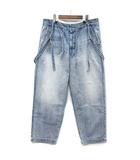 ジョンブル JOHNBULL デニム サスペンダー ワイド パンツ 21636 ライトブルー M
