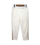 ザラ ZARA サイドライン ポリ レーヨン パンツ ウエストゴム アイボリー M 7358/182