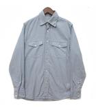 ダンヒル dunhill リヨセル コットン 長袖 シャツ ダブルポケット ライトブルー M ポルトガル製