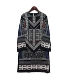 ダブルスタンダードクロージング ダブスタ DOUBLE STANDARD CLOTHING レースプリント 総柄 ワンピース 長袖 ブラック 黒 36