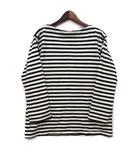 ヤエカ YAECA STOCK ボートネック バスクシャツ ボーダー 肉厚コットン Tシャツ 長袖 ネイビー オフホワイト M 83025