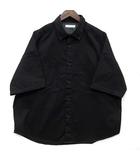 フリークスストア FREAKS STORE オーバーサイズ ワークシャツ ツイル 半袖 ブラック 黒 S 202-1031
