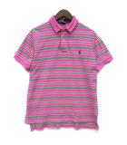 ポロ バイ ラルフローレン Polo by Ralph Lauren 鹿の子 カノコ ボーダー ポロシャツ 半袖 ピンク M ☆AA★