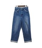ジョンブル JOHNBULL カットオフ ハイウエスト デニムパンツ ジーンズ スリットヘム インディゴ S ZP142