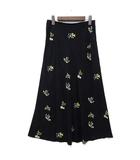 ユニクロ UNIQLO コントワーデコトニエ COMPTOIR DES COTONNIERS レーヨン プリント ロング スカート 花柄 ブラック 黒 L 476980