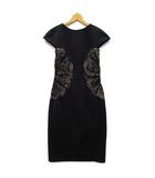 タダシショージ TADASHI SHOJI ポンチ サイドレース タイト ドレス ワンピース フレンチスリーブ ブラック 黒 4 AGK1381M
