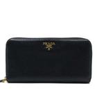 プラダ PRADA レザー ラウンドファスナー 長財布 1ML506 ブラック 黒