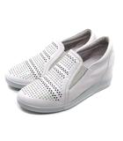 ダイアナ DIANA WELL FIT レザー スリッポン スニーカー ラインストーン インヒール ホワイト 白 23.5cm TE46653