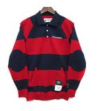 ホーン・ガーメント HORN G.M.T ポート ボーダー ニット ポロシャツ 長袖 エルボーパッチ Port Border Knt Polo ゴルフウェア レッド 赤 46 HCM-3C-AB01