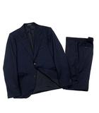 エンポリオアルマーニ EMPORIO ARMANI 新品同様 SAVILE LINE スーツ 上下セット ストライプ 2B ジャケット パンツ 紺 ネイビー 50 大きいサイズ