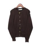 ザラ ZARA プレーンニット ゴールドボタン ジャケット カーディガン ブラウン 茶 M 88521/105/700