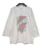 ジョンブル JOHNBULL グラフィックプリント ラグラン Tシャツ カットソー 七分袖 ホワイト 白 L