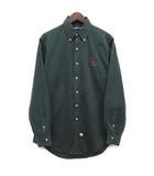 ラルフローレン RALPH LAUREN コットン ギャバジン ボタンダウン シャツ 緑 グリーン M 90s ヴィンテージ ☆AA★