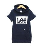 リー LEE ロゴ スウェット ワンピース 半袖 フード付き ネイビー 紺 130 子供服