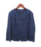 マックスマーラ ウィークエンドライン MAX MARA WEEKEND LINE リネン ノーカラー ジャケット ブルー 青 40