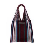 マルニ MARNI ストライプ ハンモックバッグ トートバッグ バーガンディ