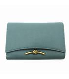 チャールズ&キース  CHARLES&KEITH Huxley ハクスリー メタリックアクセント フロントフラップ ウォレット 三つ折り 財布 グリーン 緑