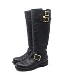 ジミーチュウ JIMMY CHOO レザー エンジニア ロングブーツ バイカーブーツ ブラック 黒 35.5 約22.5cm 247YULE イタリア製