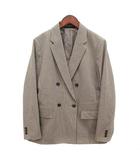 ユニクロ UNIQLO ダブル ジャケット チェック 2025年モデル ブラウン 茶 M 478557 美品