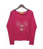 ヒステリックグラマー HYSTERIC GLAMOUR SKELETON HANDS チビ Tシャツ 長袖 カットソー 2025AW ピンク F 01253CL06 美品