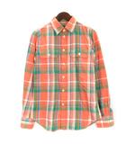ポロ ラルフローレン POLO RALPH LAUREN チェックシャツ 長袖 オレンジ S 250501E ■GY14
