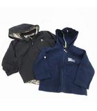 バーバリー ロンドン BURBERRY LONDON ジャケット パーカー 2点セット まとめて ジップアップ ロゴ刺繍 黒 紺 80cm /JS ■GY14