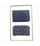 印傳屋 INDEN‐YA INDENYA 2点セット コインケース カードケース 総柄 紺 ネイビー /UD