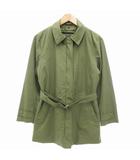 ランズエンド LANDS' END ステンカラーコート ナイロン ミドル丈 ベルト ライナー付き M カーキ /UD ■F
