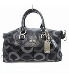 コーチ COACH 2WAY オプアート ハンドバッグ ワンショルダー ジャガード 総柄 黒 ブラック 13861 /JS ■GY99