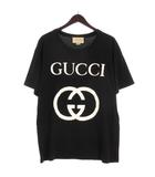 グッチ GUCCI インターロッキングG  Tシャツ カットソー 半袖 プリント 493117 ブラック L